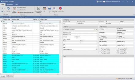 Preparing to use the module - the evaluation of organizations and criteria creation