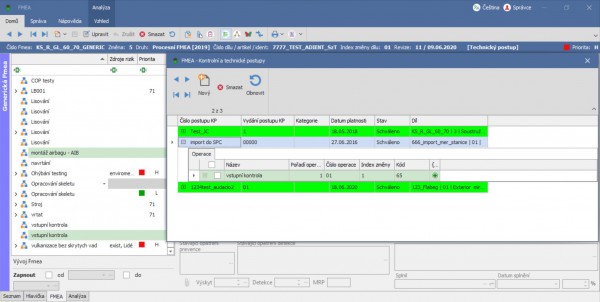 Propojení procesů FMEA - Kontrolní plány